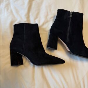 ANTONIO MELANI Black Suede Ankle Booties
